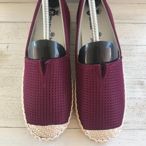 Women's Espadrilles Classic Slip on Shoes Burgundy